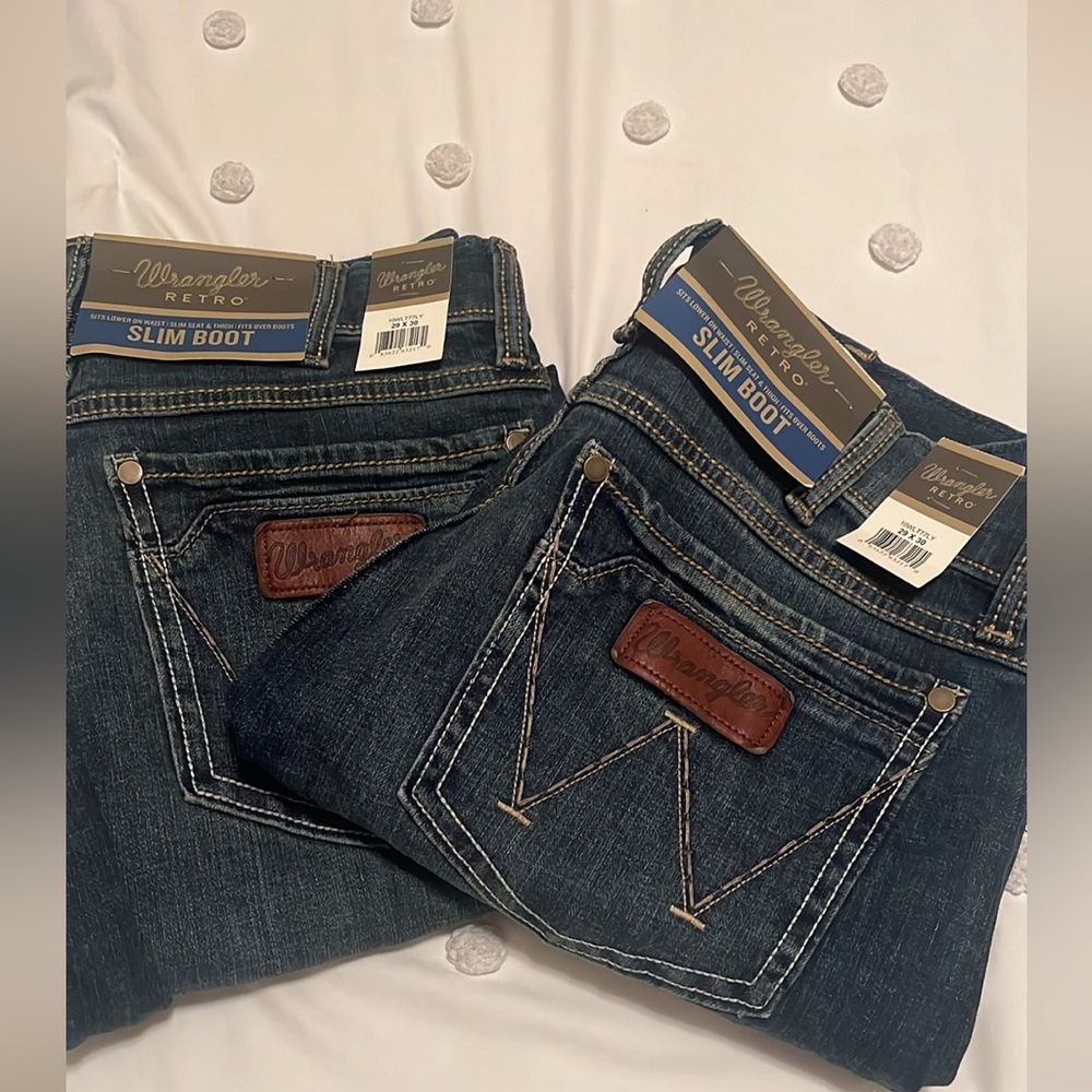 NWT Wrangler jeans 28x30 retro slim bootcut (2 pairs)